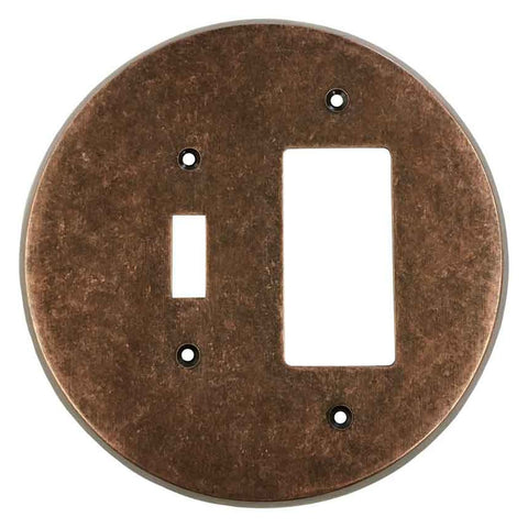 Round Mottled Antique Copper