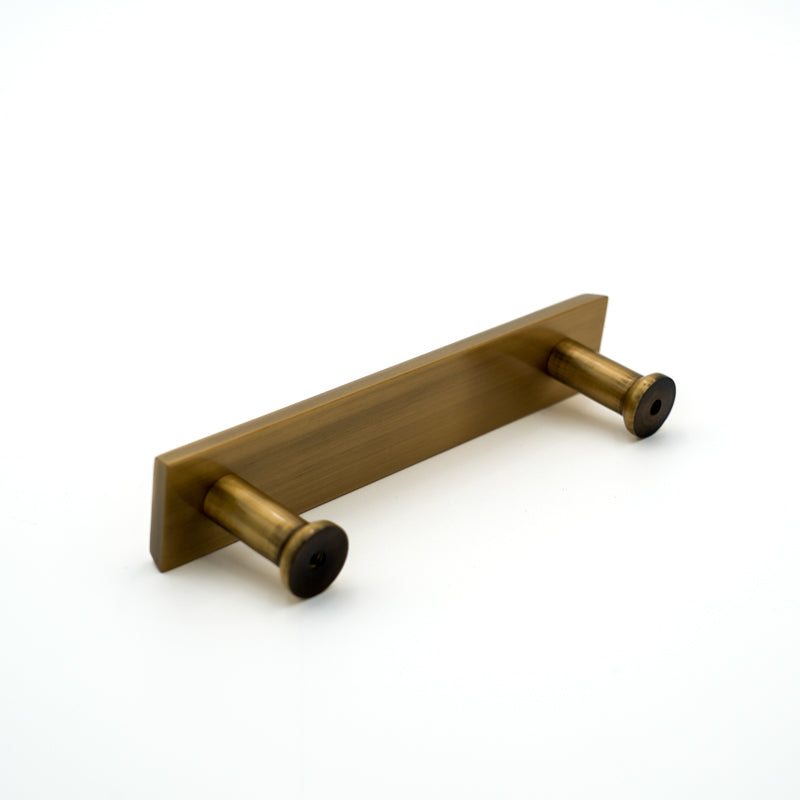 Double Hole Dark Antique Brass Rectangular Pull