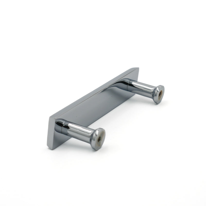 Double Hole Polished Nickel Rectangular Pull