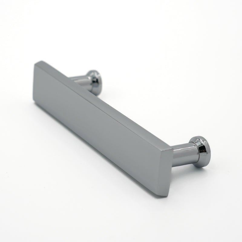 Double Hole Polished Nickel Rectangular Pull