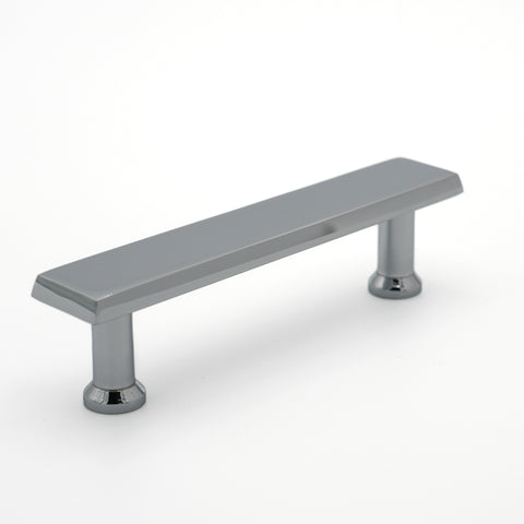 Double Hole Polished Nickel Rectangular Pull