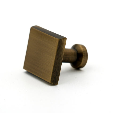 Dark Antique Brass Square Knob