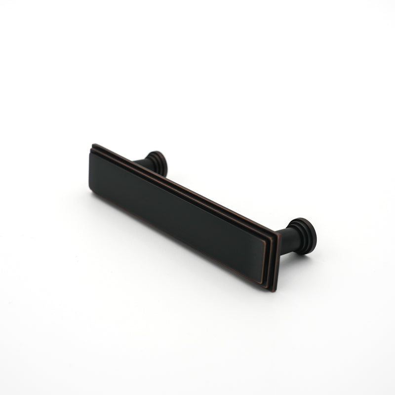 Bronze Edge Black Rectangular Pull