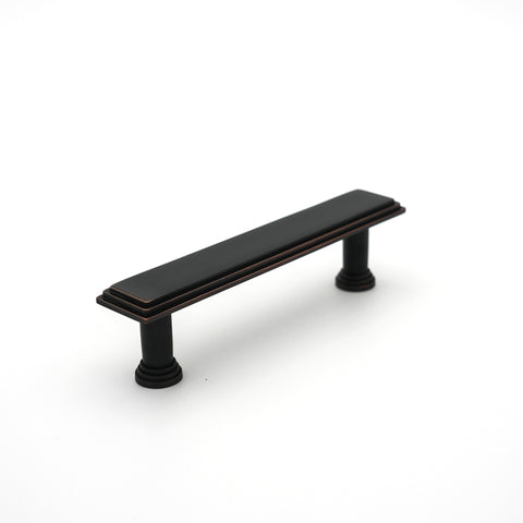 Bronze Edge Black Rectangular Pull