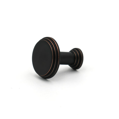 Black with Bronze Edge Detail Circle Knob