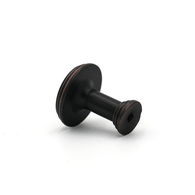 Black with Bronze Edge Detail Circle Knob