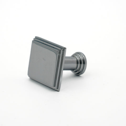 Polished Nickel Detailed Edge Square Knob