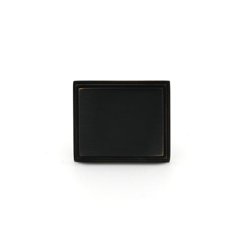 Black with Bronze Detailed Edge Square Knob