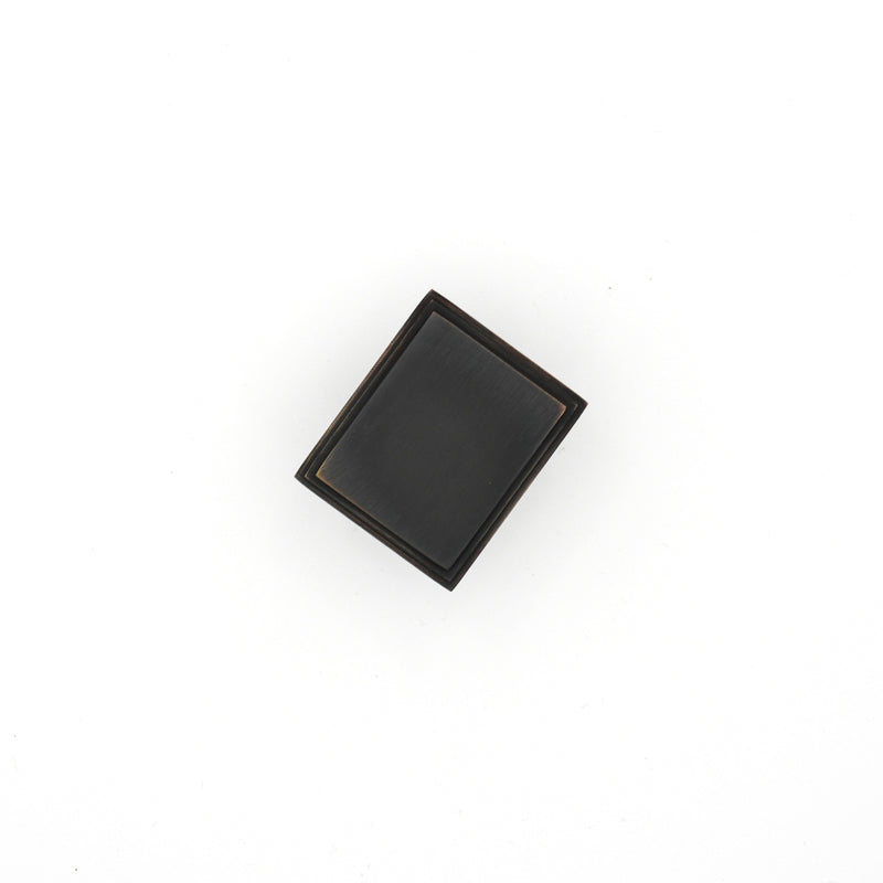 Black with Bronze Detailed Edge Square Knob