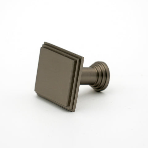 Antique Pewter Detailed Edge Square Knob