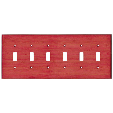 Bamboo Whipped Strawberry Red - 3 Toggle/1 Rocker GFCI Switch Covers
