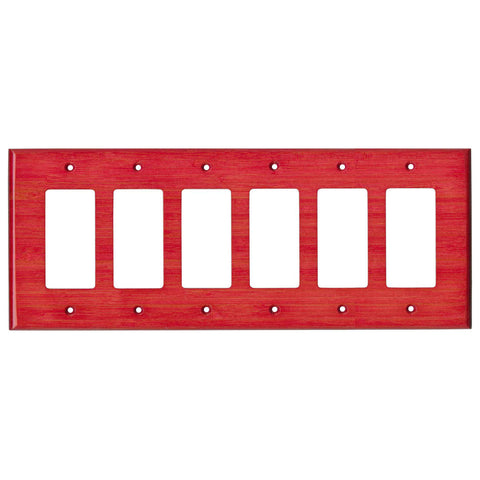 Bamboo Whipped Strawberry Red - 3 Toggle/1 Rocker GFCI Switch Covers