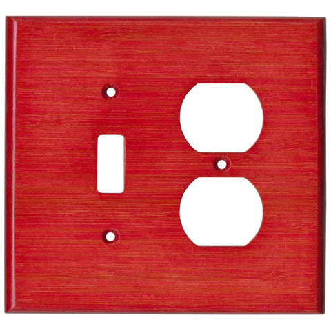 Bamboo Whipped Strawberry Red - 3 Toggle/1 Rocker GFCI Switch Covers