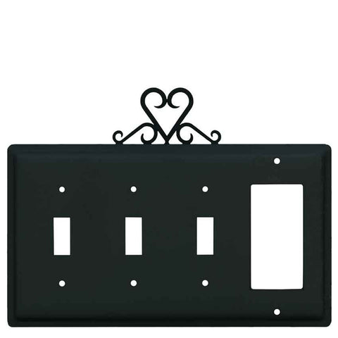 Heart Black - GFI Rocker-1 Toggle