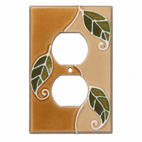 Yellow and Cream with 3 Green Leaves - Duplex
