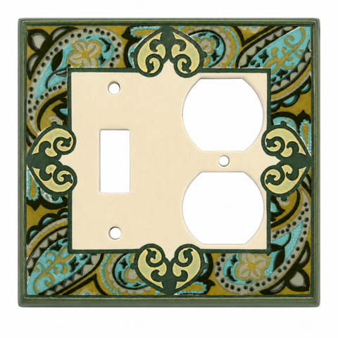 Paisley Green Ceramic - Toggle/Duplex