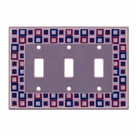 Art Glass Purple Ceramic - 3 Toggle