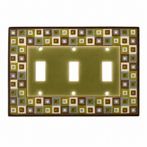Art Glass Green Ceramic - 3 Toggle