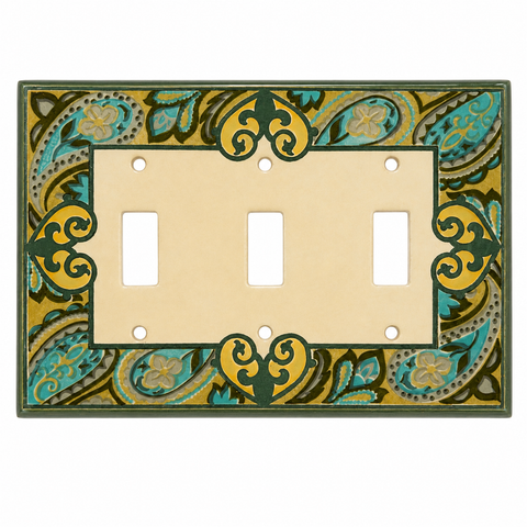Paisley Green Ceramic - 3 Toggle