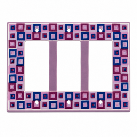 Art Glass Purple Ceramic - 3 GFI Rocker