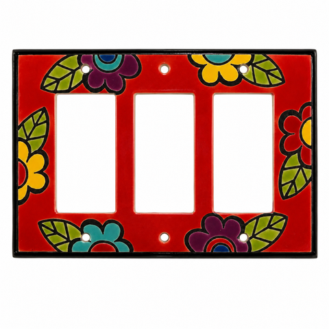 Red Petal Power Ceramic - 3 GFI Rocker