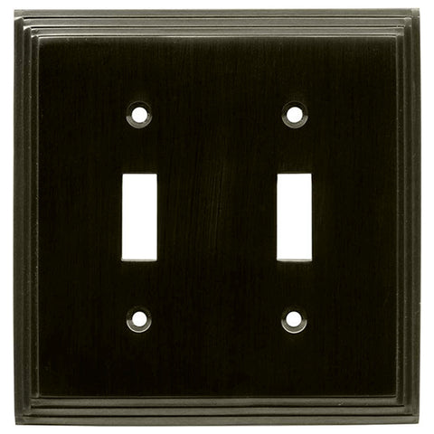 Art Deco Step Satin Black Nickel