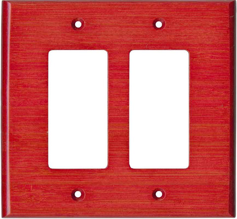 Bamboo Whipped Strawberry Red - 3 Toggle/1 Rocker GFCI Switch Covers
