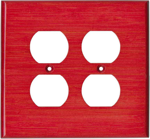 Bamboo Whipped Strawberry Red - 3 Toggle/1 Rocker GFCI Switch Covers