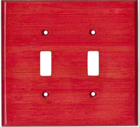Bamboo Whipped Strawberry Red - 3 Toggle/1 Rocker GFCI Switch Covers