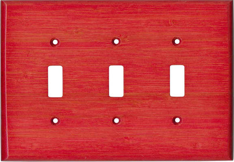 Bamboo Whipped Strawberry Red - 3 Toggle/1 Rocker GFCI Switch Covers