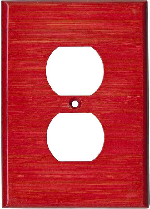 Bamboo Whipped Strawberry Red - 3 Toggle/1 Rocker GFCI Switch Covers