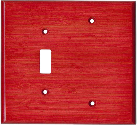 Bamboo Whipped Strawberry Red - 3 Toggle/1 Rocker GFCI Switch Covers