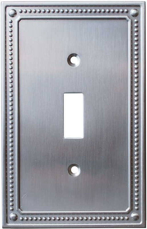 Beaded Satin Nickel - 3 Toggle Light Switch Covers