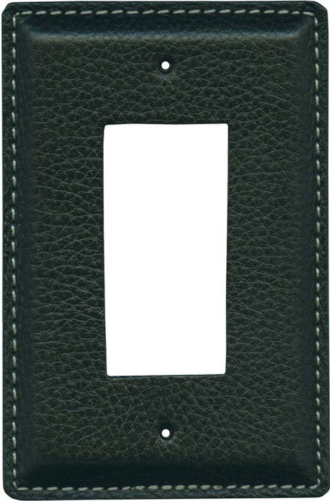 Black Pebble Grain Leather - 3 Toggle Light Switch Covers