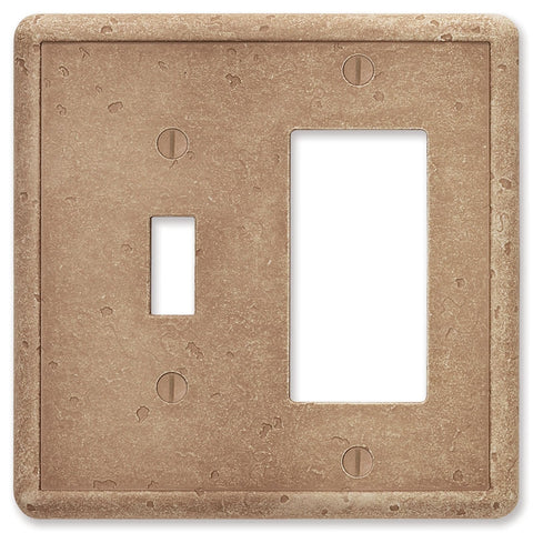 Cast Stone Noche Tumbled Texture - Combination 1 Toggle/Rocker Switch Covers