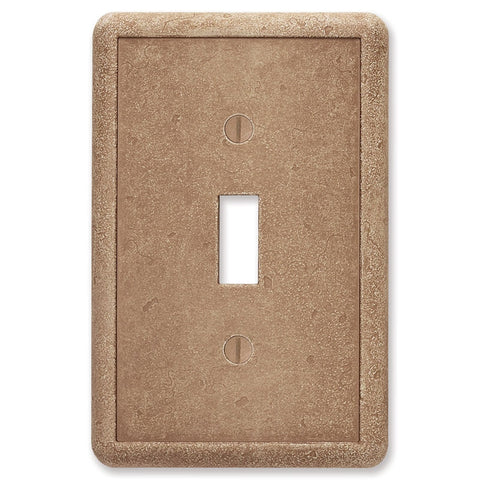 Cast Stone Noche Tumbled Texture - Single Toggle Switch Plates