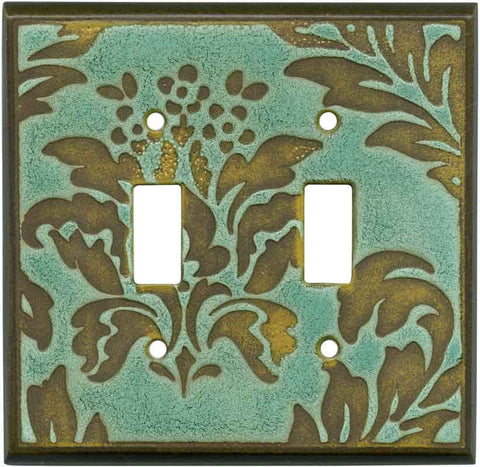Damask Turquoise - Double Toggle Switch Plates