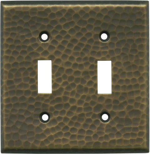 Hammered Antique Brass - 2 Toggle/1 GFCI Rocker Switchplates