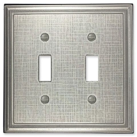 Linen Brushed Nickel - Single Toggle Switch Plates