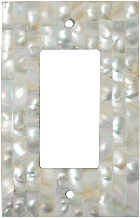 Straight Mother of Pearl - GFCI Rocker/Duplex Outlet Wall Plates