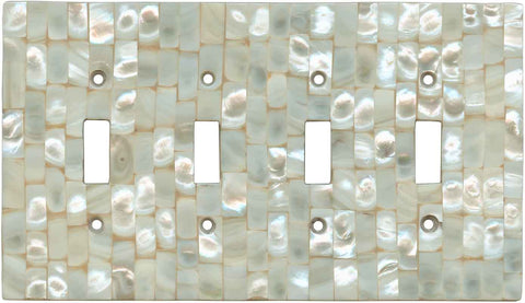 Straight Mother of Pearl - GFCI Rocker/Duplex Outlet Wall Plates