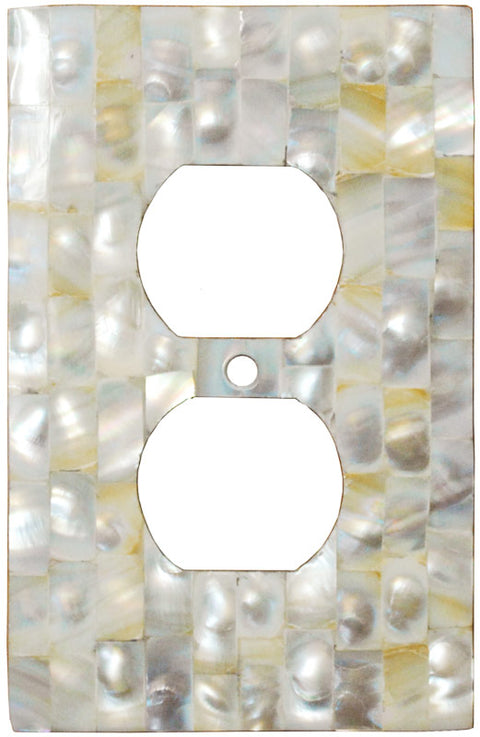 Straight Mother of Pearl - GFCI Rocker/Duplex Outlet Wall Plates