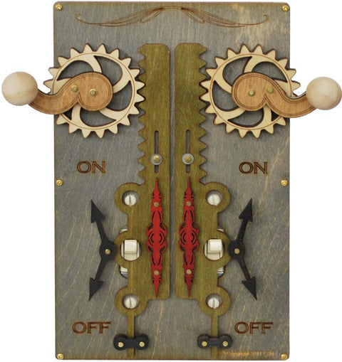 Rack and Pinion Gray - Single Toggle Switch Plates