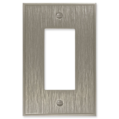 Twill Brushed Nickel - Single Toggle Switch Plates