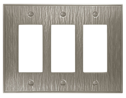 Twill Brushed Nickel - Single Toggle Switch Plates