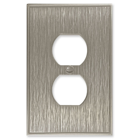 Twill Brushed Nickel - Single Toggle Switch Plates